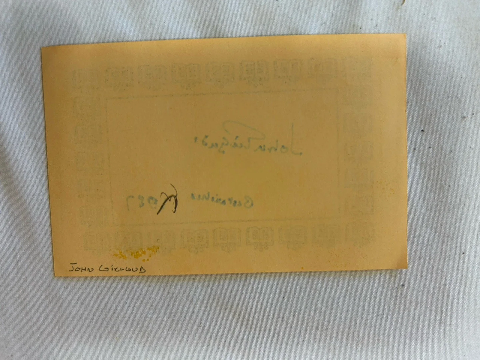 John Gielgud AUTOGRAPH SIGNED Bookplate, image 2