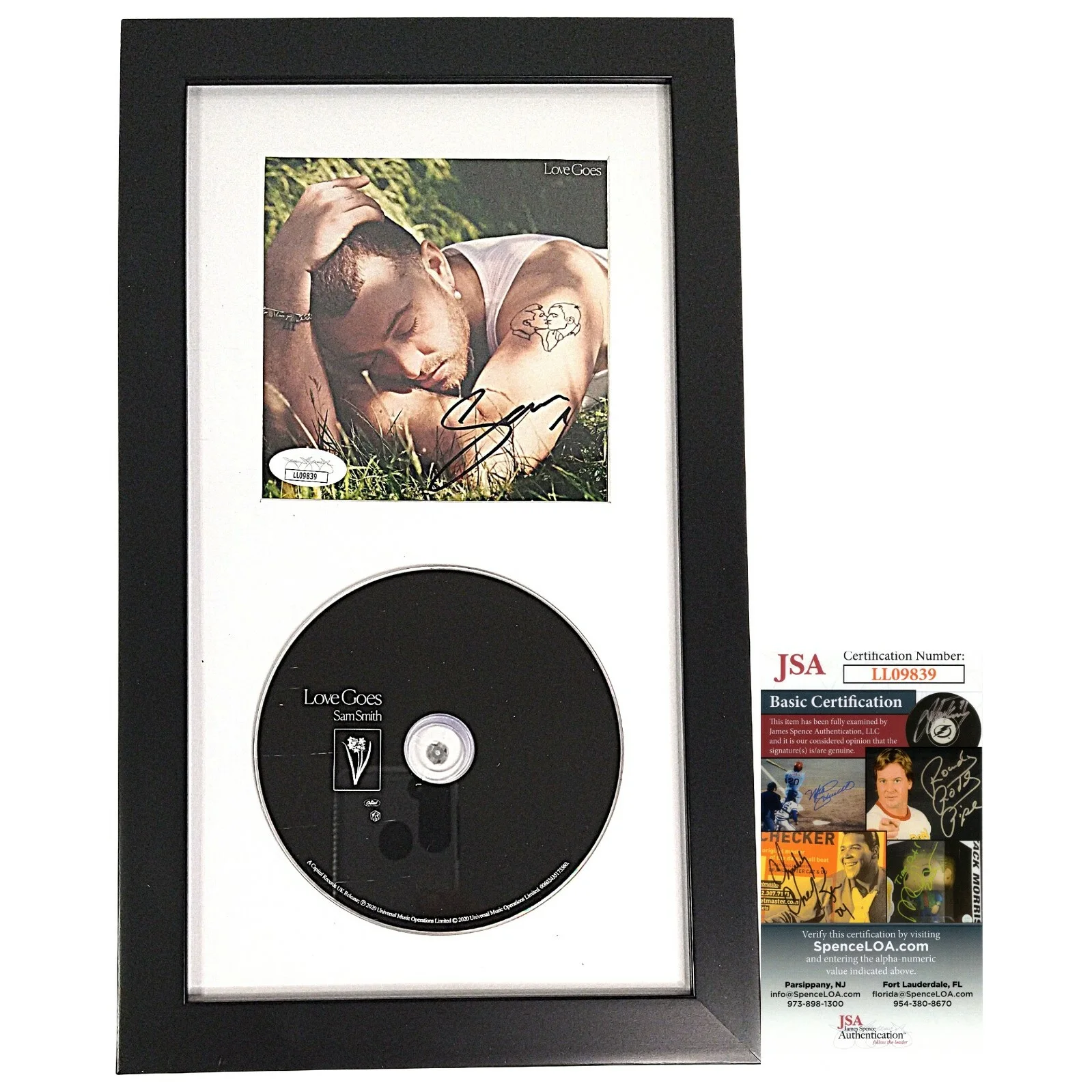 Sam Smith — Sam Smith Signed Love Goes Album CD Cover Booklet Framed Display JSA COA Music, изображение 2