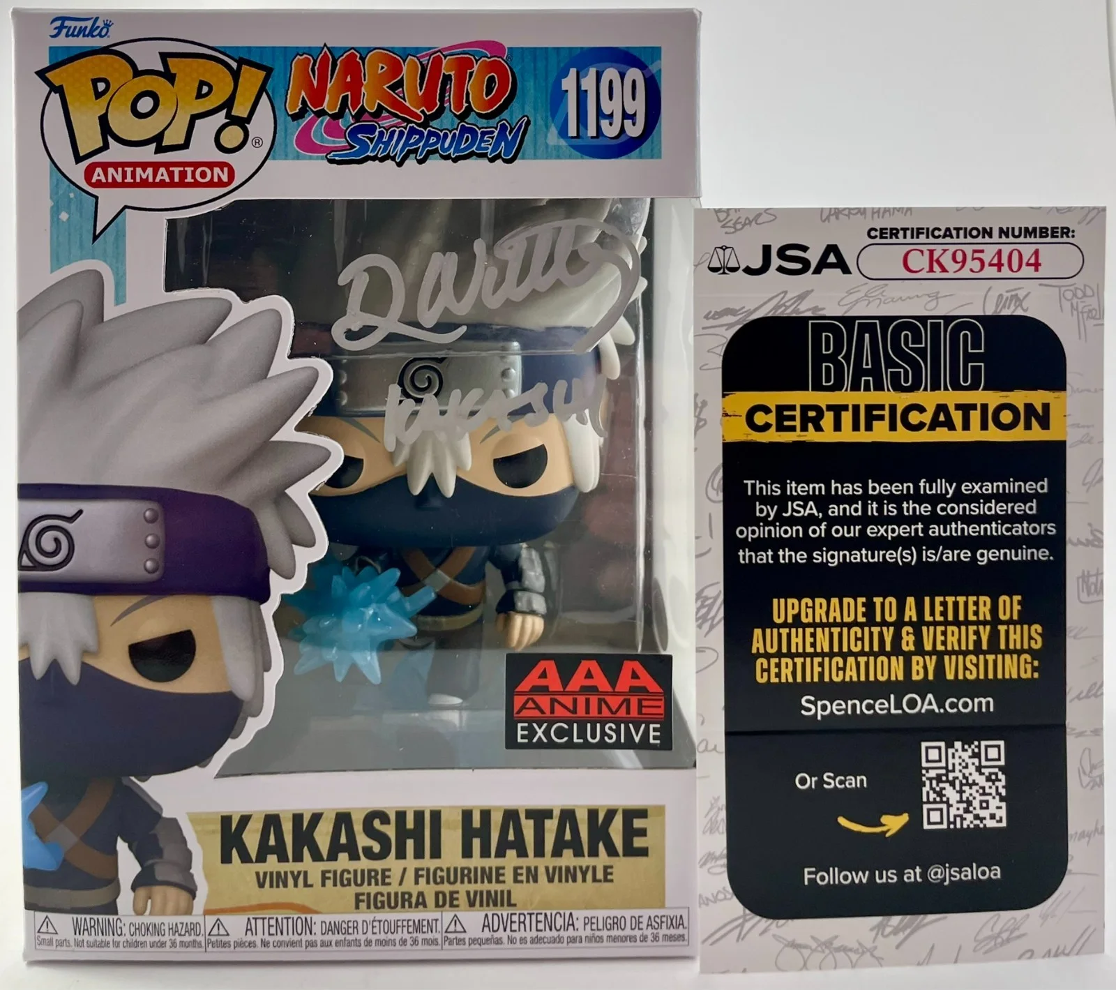 Dave Wittenberg — Dave Wittenberg Signed Naruto Shippuden Kakashi Hatake AAA AE Funko POP! JSA COA