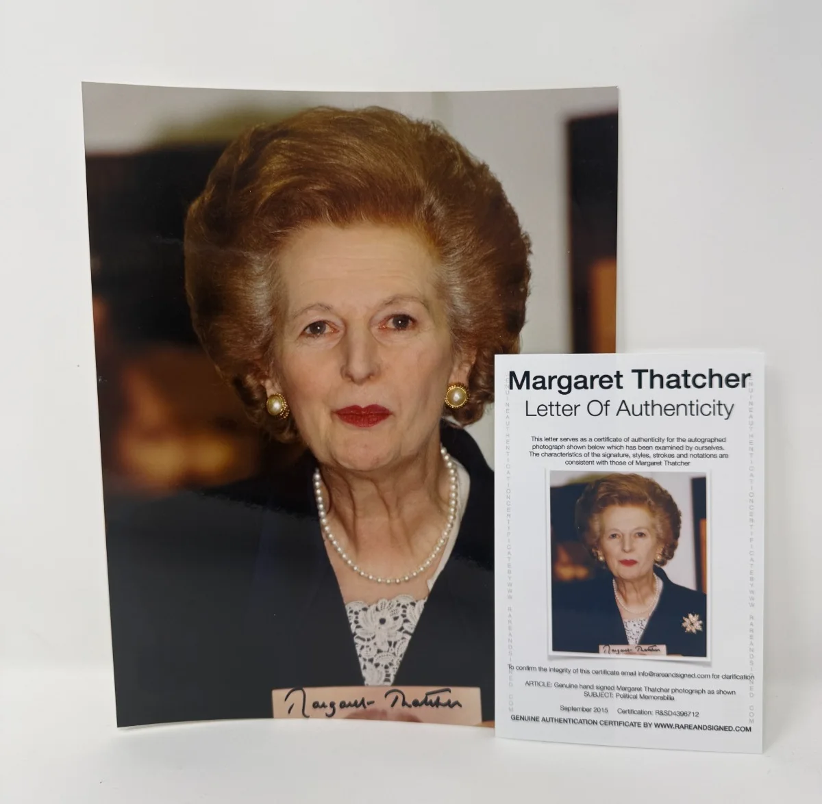 Margaret Thatcher Signed 8 X 10 Photo-COA, image 2