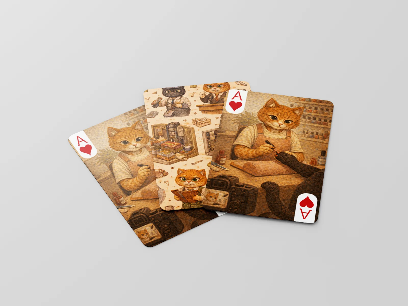 Whiskers At Work Playing Cards – Cute Cat Illustrated Deck Gift Game, image 4