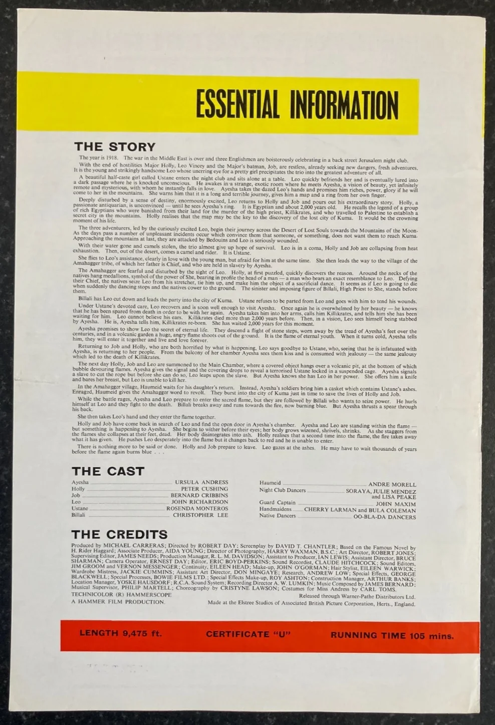 SHE 1964 Original Movie Large UK Campaign Press Book - Ursula Andress Rare, image 2