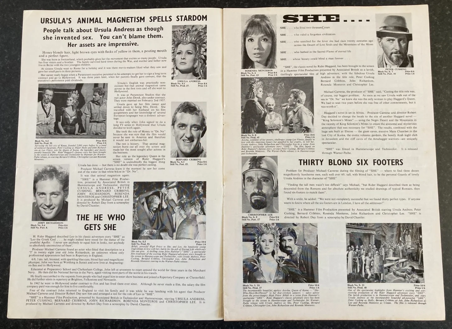 SHE 1964 Original Movie Large UK Campaign Press Book - Ursula Andress Rare, image 3