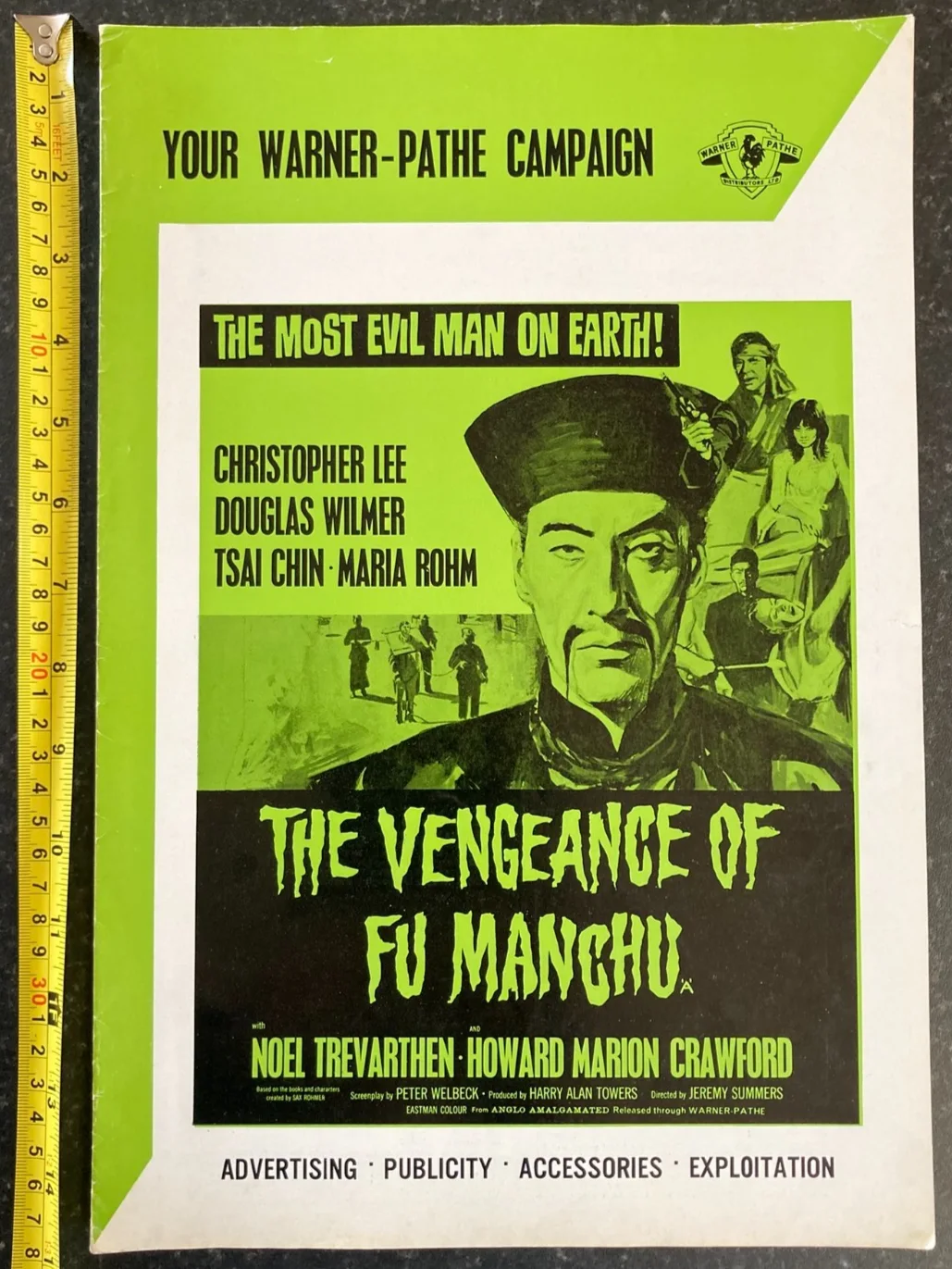 THE VENGEANCE OF FU MANCHU 1967 Original Movie Large UK Campaign Press Book, изображение 5