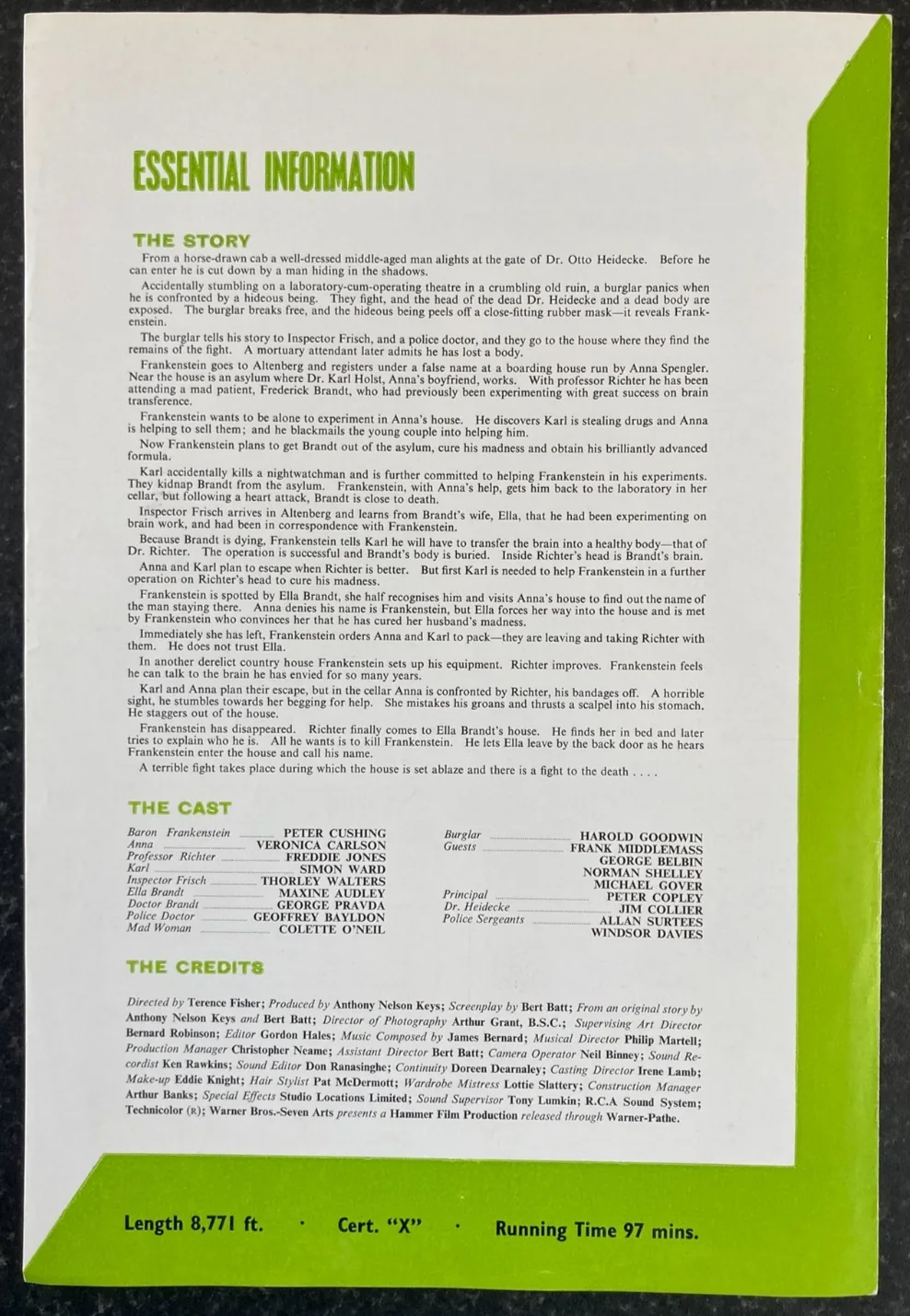 FRANKENSTEIN MUST BE DESTROYED 1969 Original Movie Large UK Campaign Press Book, изображение 2