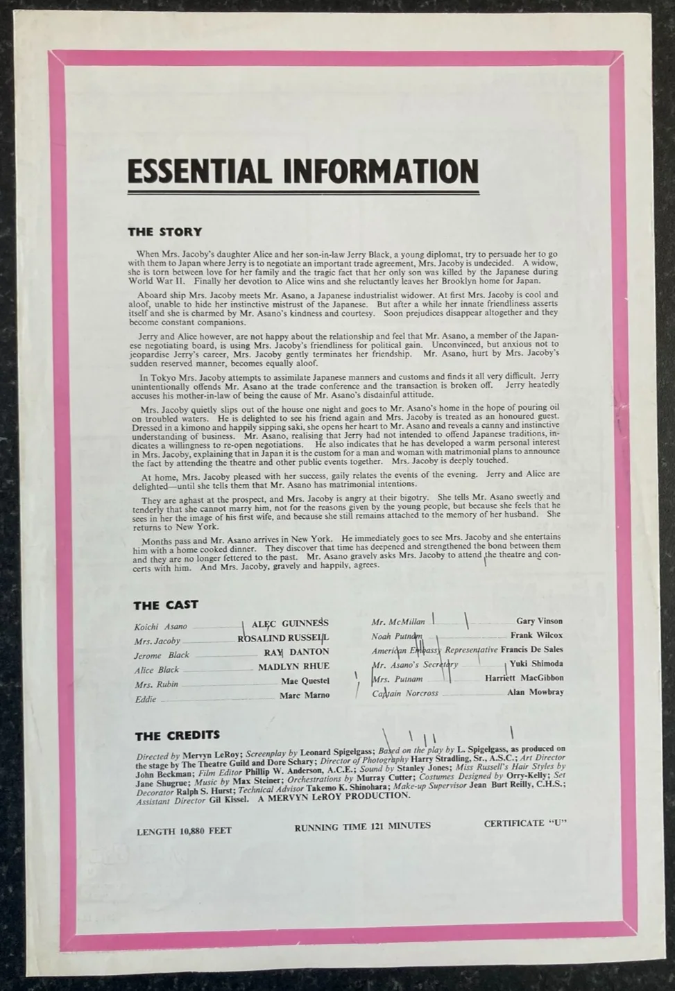 A MAJORITY OF ONE 1961 Original Movie Large UK Campaign Press Book Alec Guinness, изображение 2