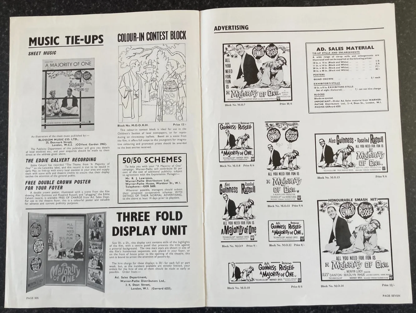 A MAJORITY OF ONE 1961 Original Movie Large UK Campaign Press Book Alec Guinness, изображение 5