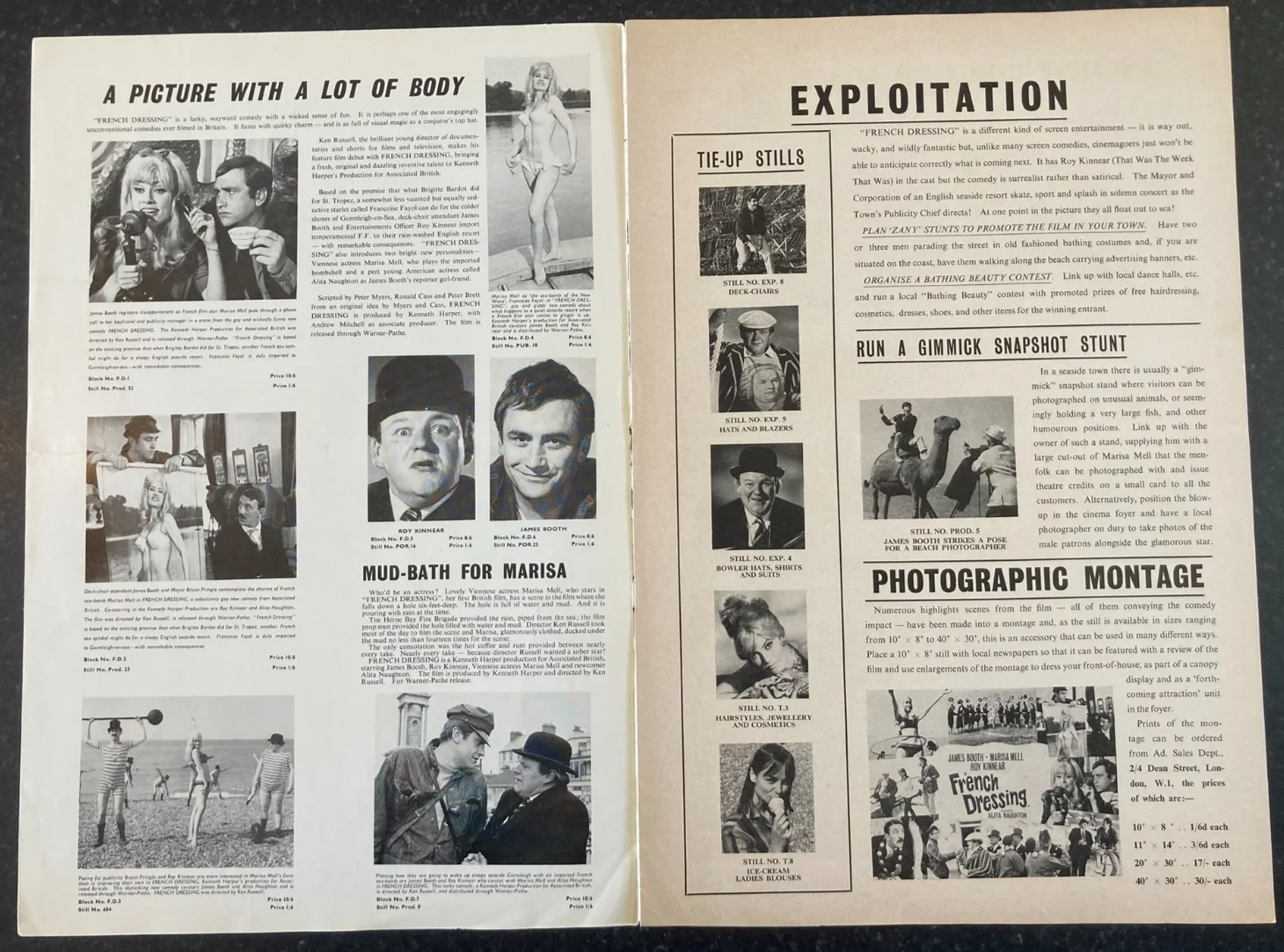 FRENCH DRESSING 1964 Original Movie Large UK Campaign Press Book - Marisa Mell, изображение 3