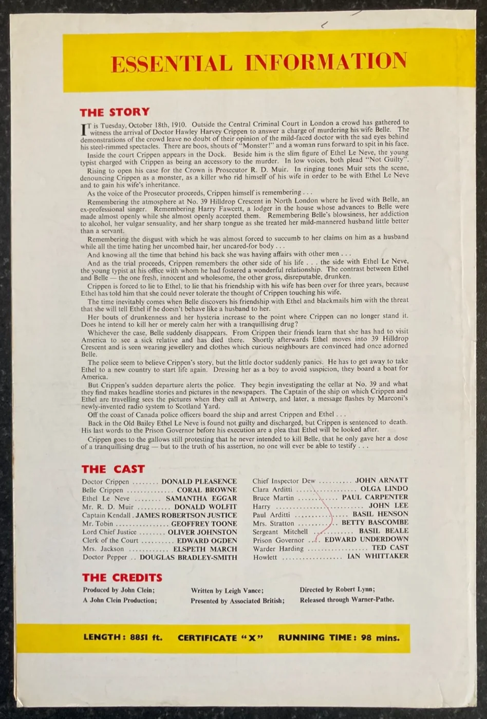 DR CRIPPEN 1963 Original Movie Large UK Campaign Press Book (Warner Version), image 2