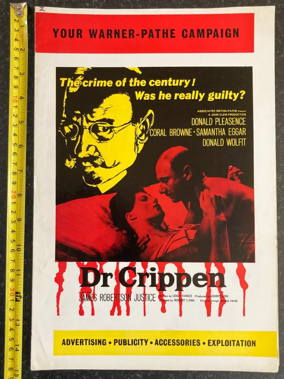 DR CRIPPEN 1963 Original Movie Large UK Campaign Press Book (Warner Version), image 5