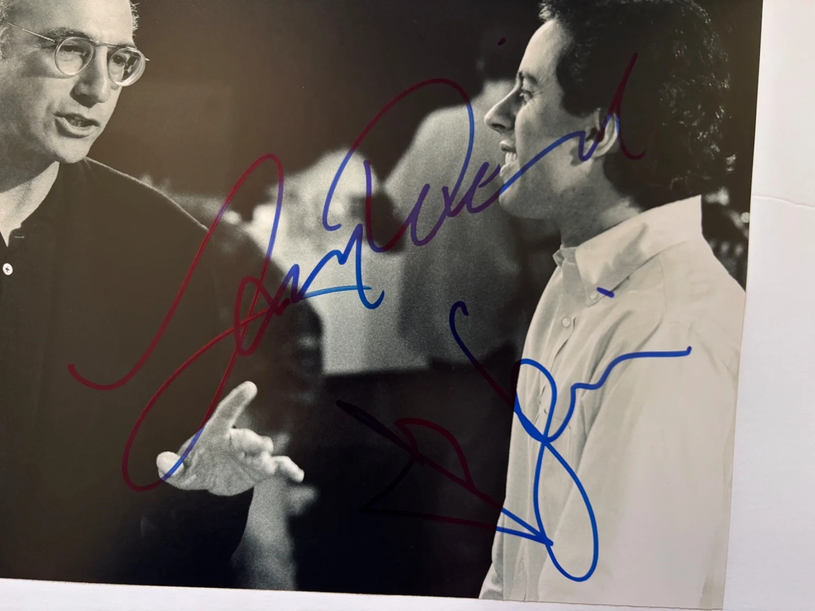JERRY SEINFELD & LARRY DAVID DUAL SIGNED 11X14 TV SHOW PHOTO DIRECTOR BAS, image 2
