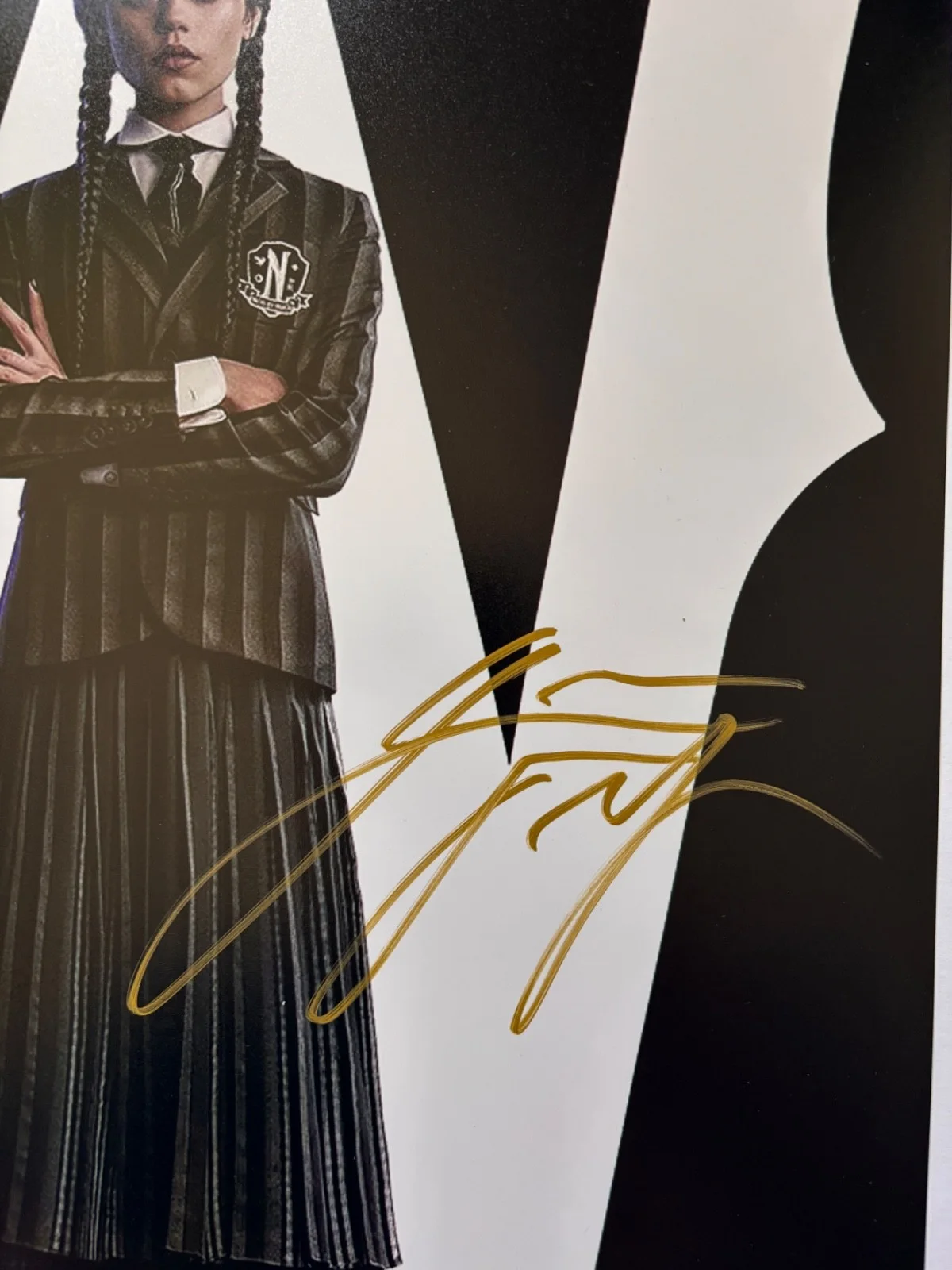 JENNA ORTEGA SIGNED WEDNESDAY 12X18 TV POSTER PHOTO ADDAMS FAMILY SHOW BAS, изображение 2