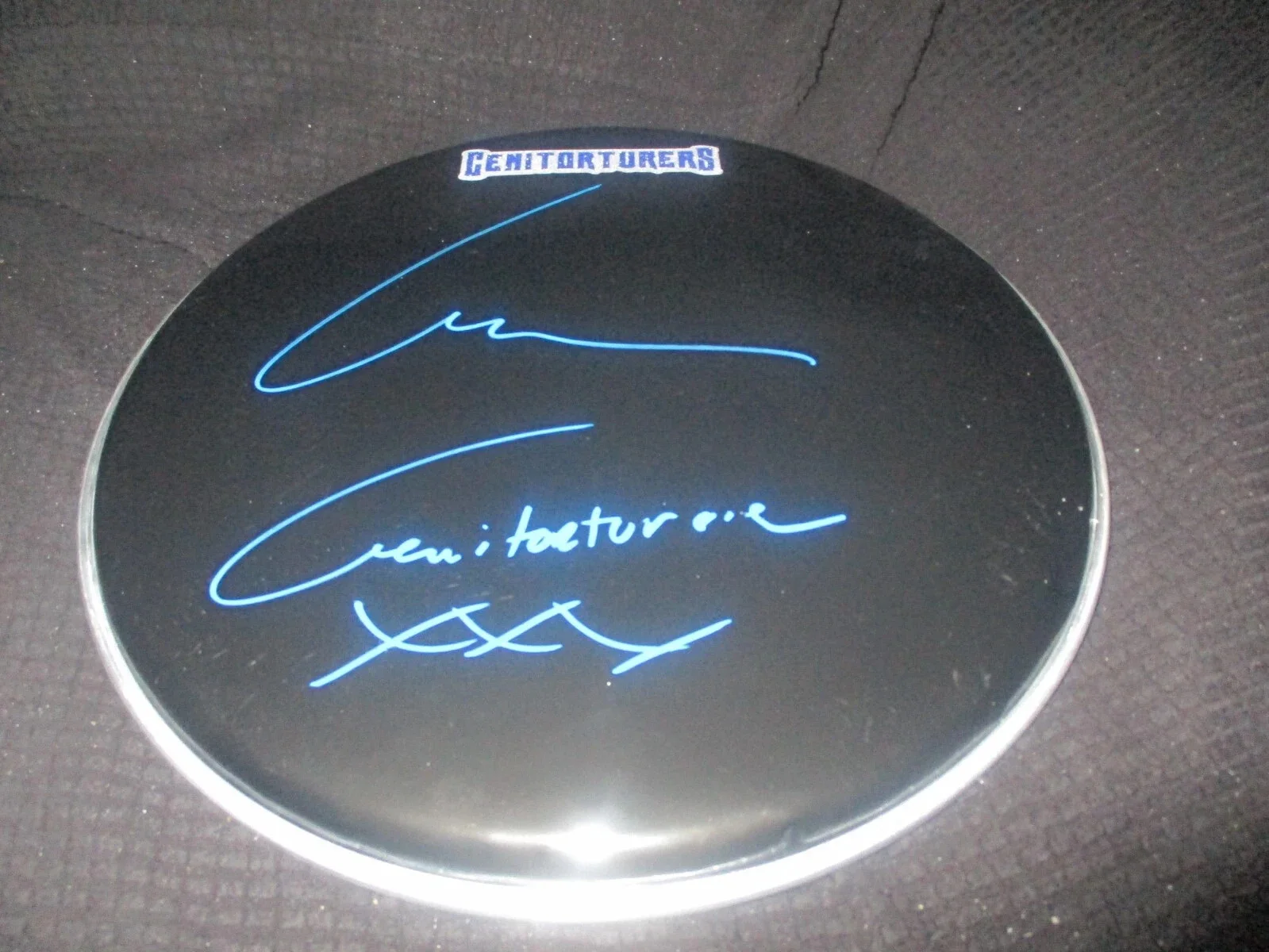 GENITORTURERS AUTHENTIC AUTOGRAPHED/SIGNED 12" LOGO DRUMHEAD--GEN, image 2