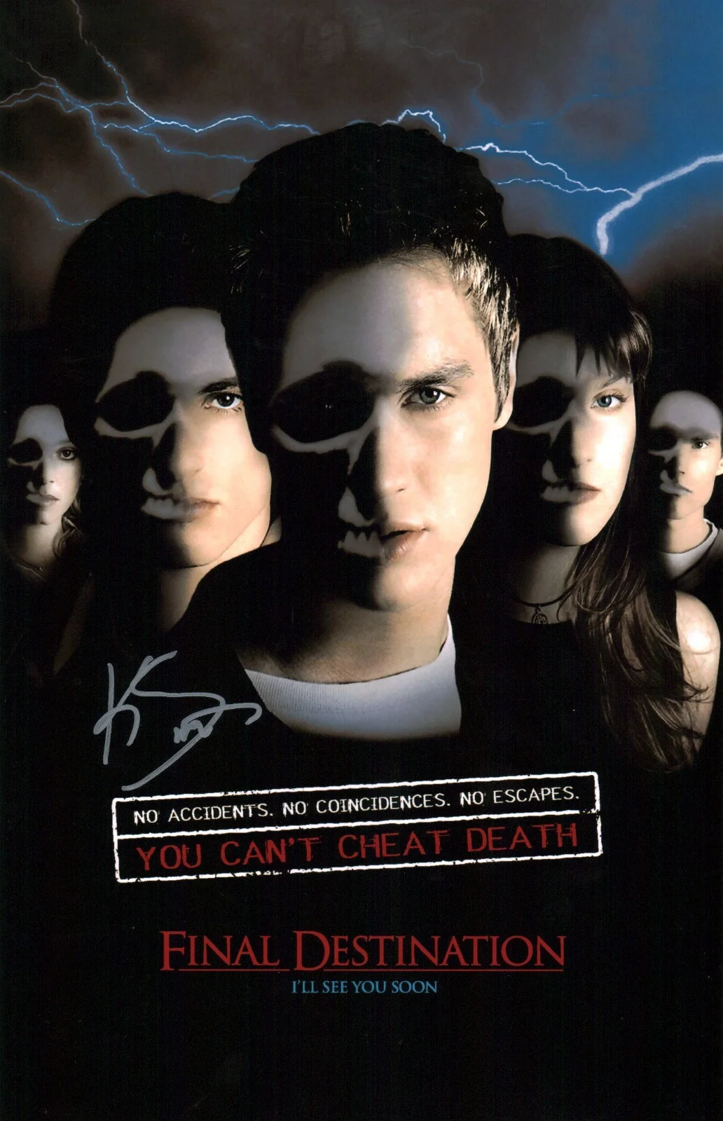 Kerr Smith — Kerr Smith Final Destination 11x17 Signed Photo Poster JSA Certified Autograph