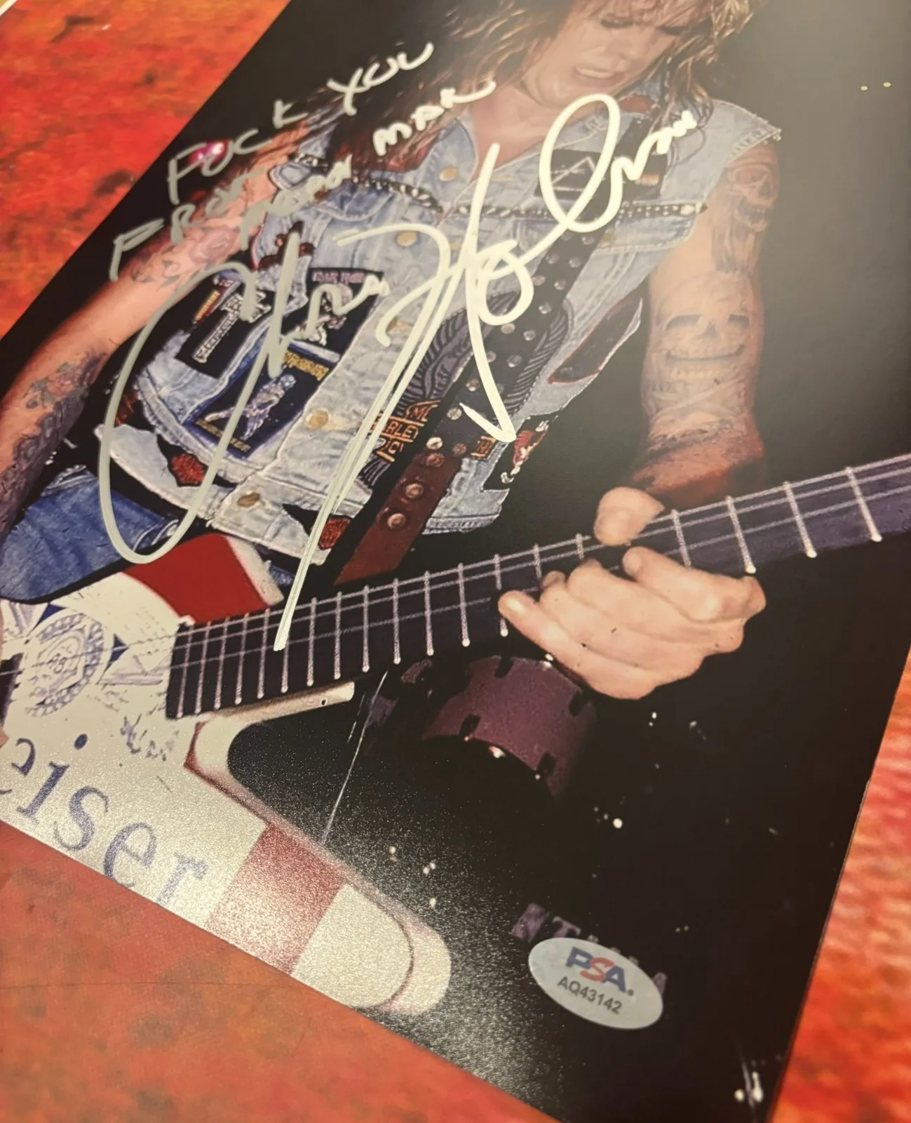 PSA W.A.S.P. Band Guitarist * CHRIS HOLMES * Signed 11x14 Photo COA, изображение 2