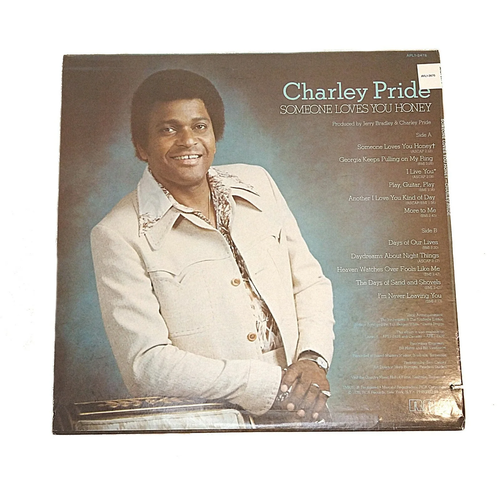 Charley Pride — Charley Pride Signed Somebody Loves You Honey Vinyl Framed JSA COA Country Album, изображение 4