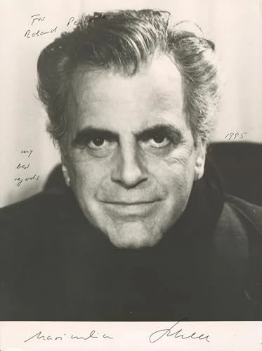 Maximilian Schell — Maximilian Schell Deep Impact "To Robert" Signed 7x9.5 Photo BAS #BM38075, image 3