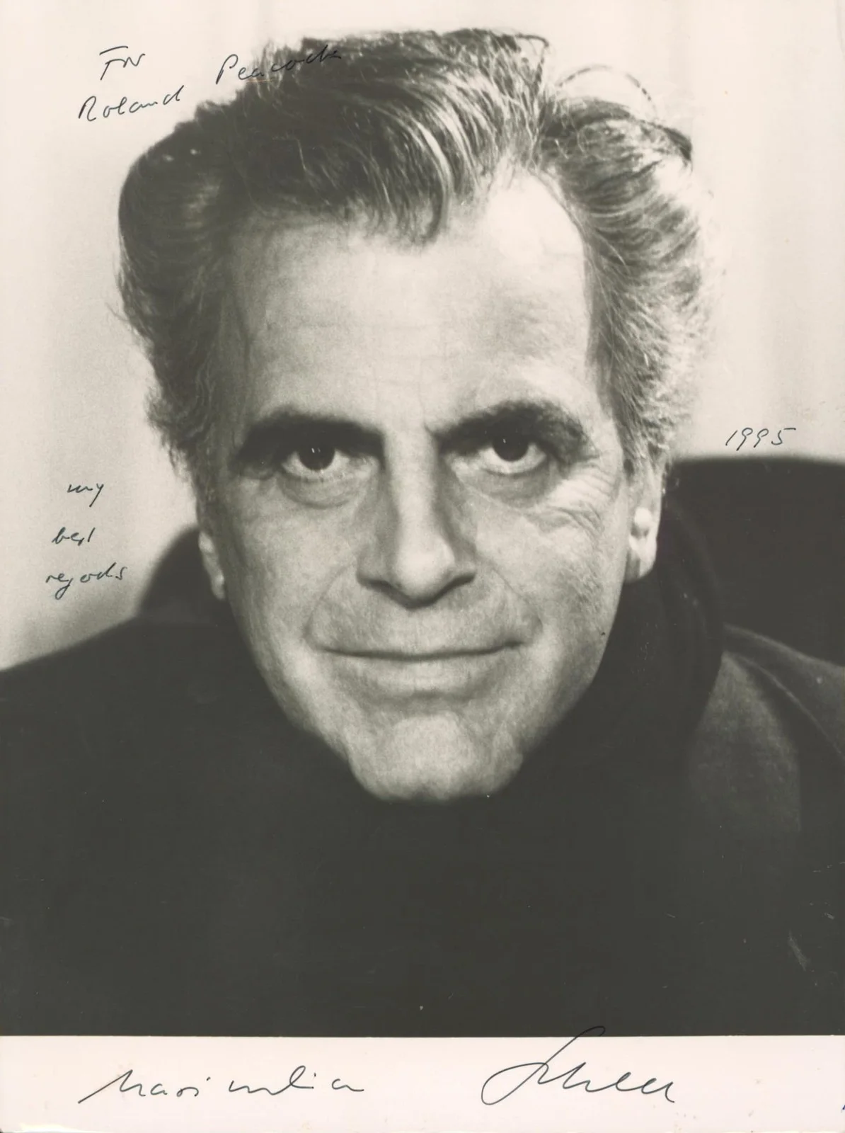 Maximilian Schell — Maximilian Schell Deep Impact "To Robert" Signed 7x9.5 Photo BAS #BM38075, image 4