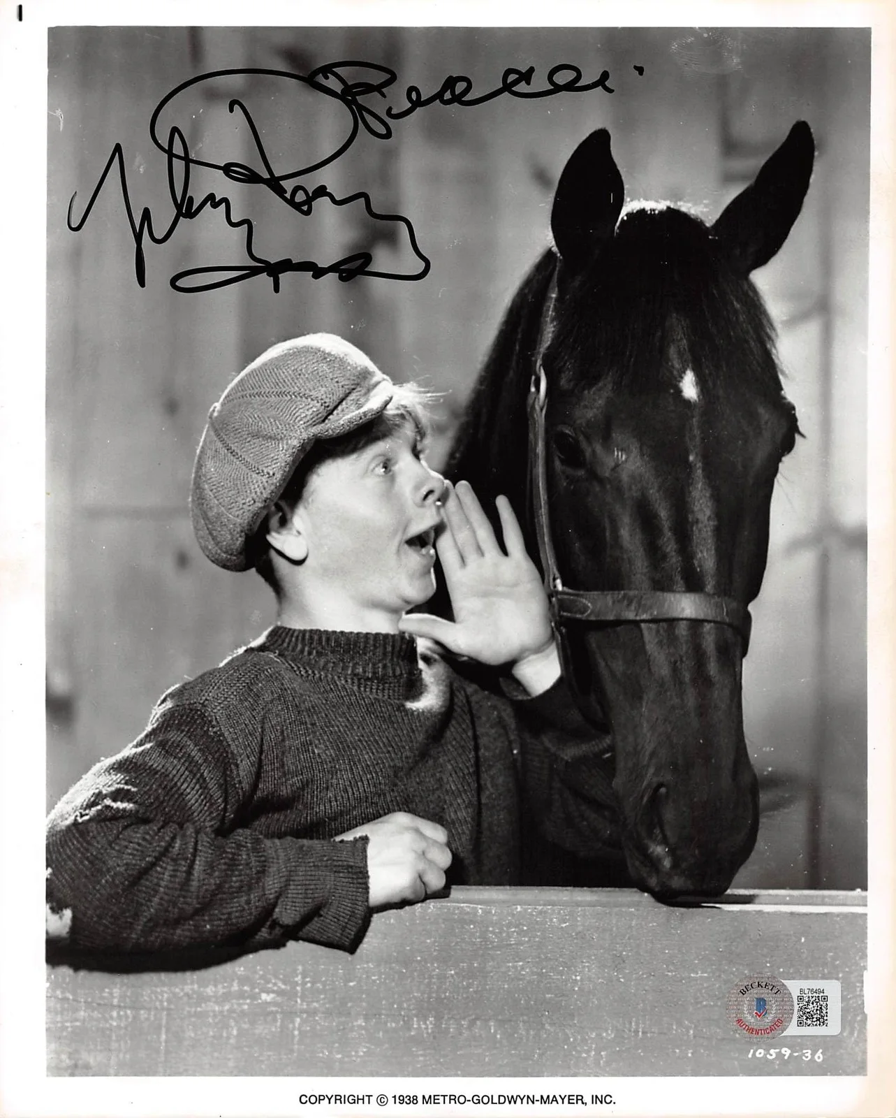 Mickey Rooney — Mickey Rooney Stablemates Authentic Signed 8x10 Photo Autographed BAS #BL76494, изображение 3