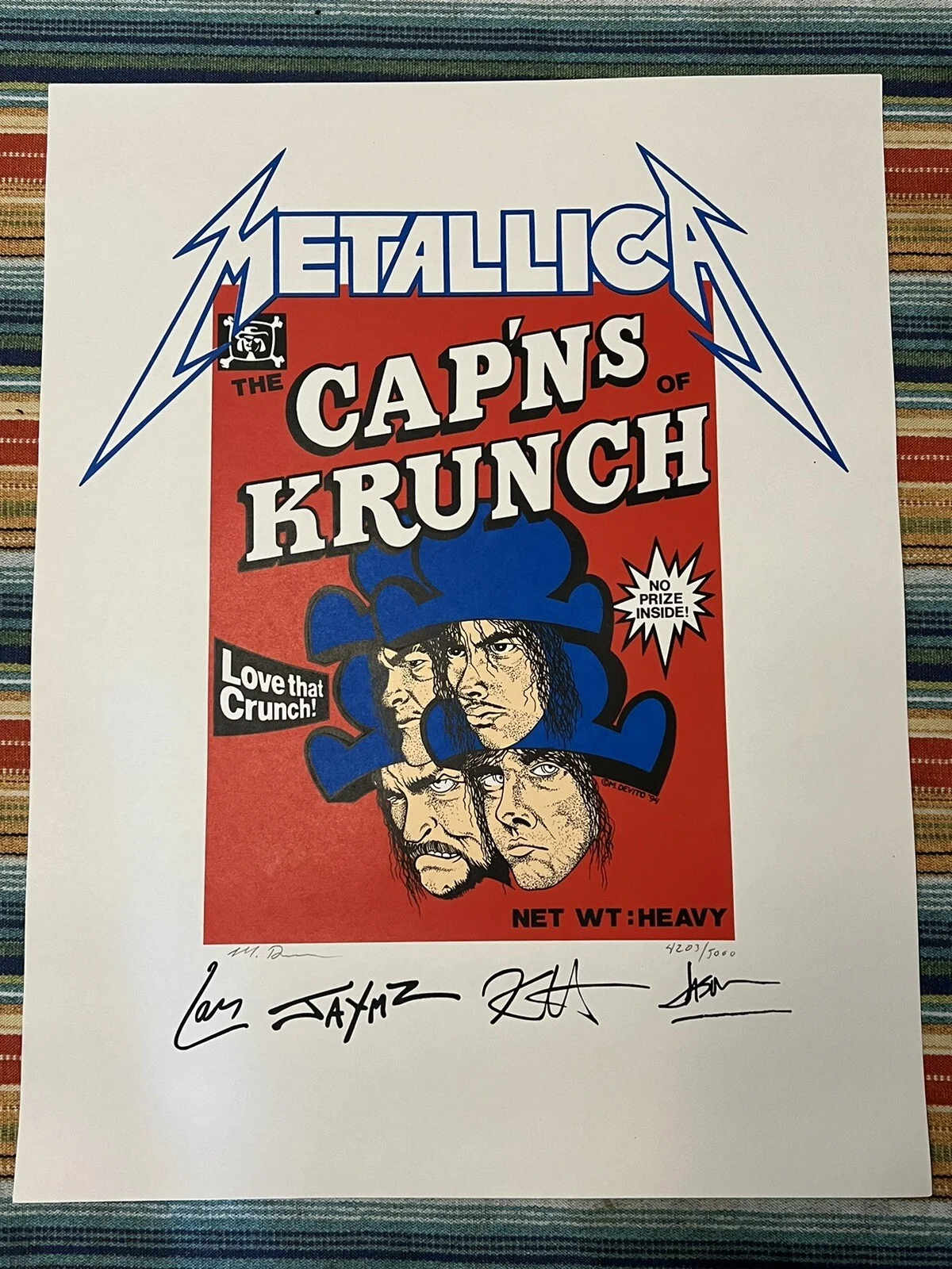 METALLICA CAP'NS OF KRUNCH POSTER LIMITED 4197/5000 Rare Vintage Heavy Metal, изображение 2