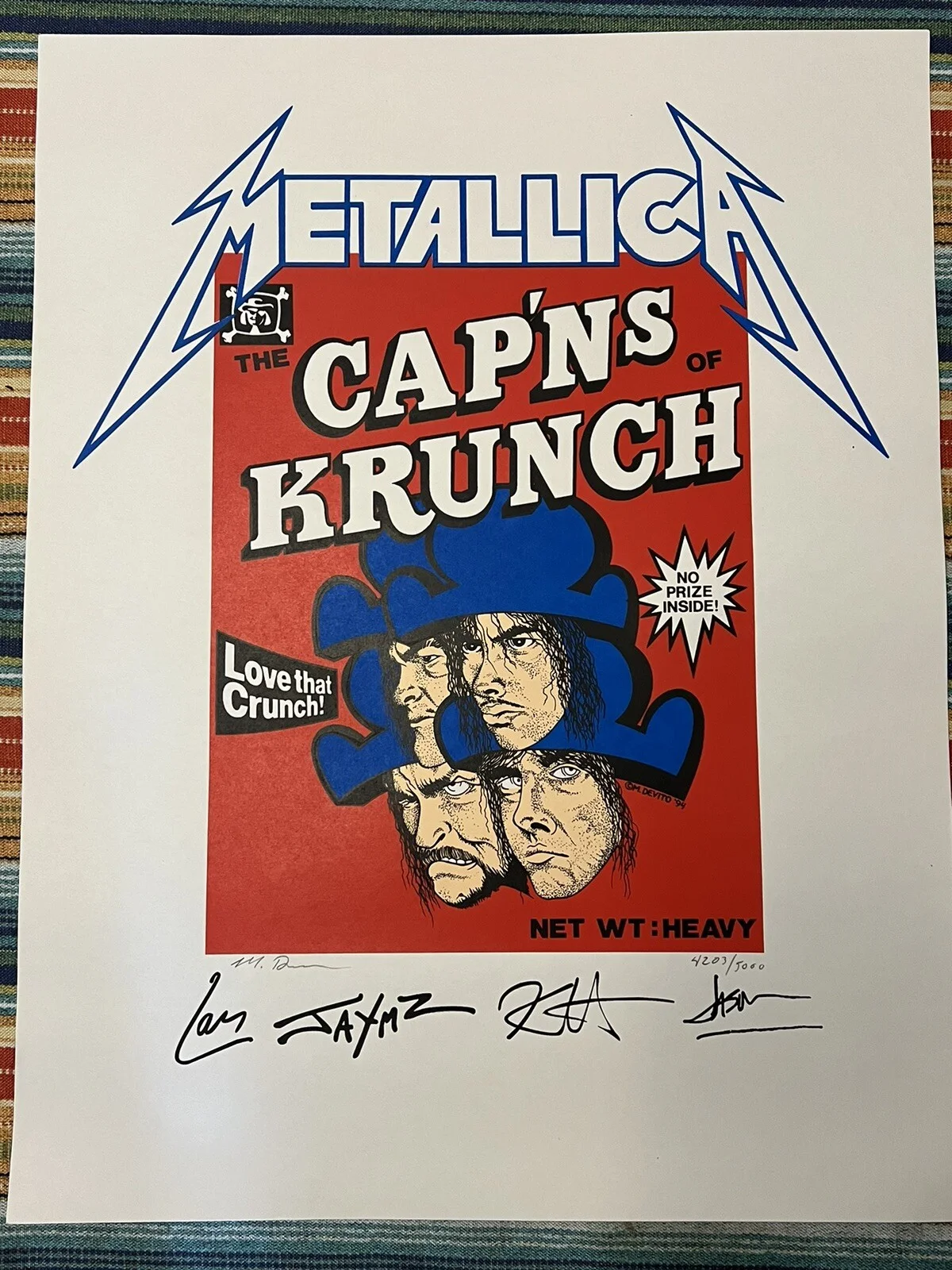 METALLICA CAP'NS OF KRUNCH POSTER LIMITED 4197/5000 Rare Vintage Heavy Metal, изображение 3