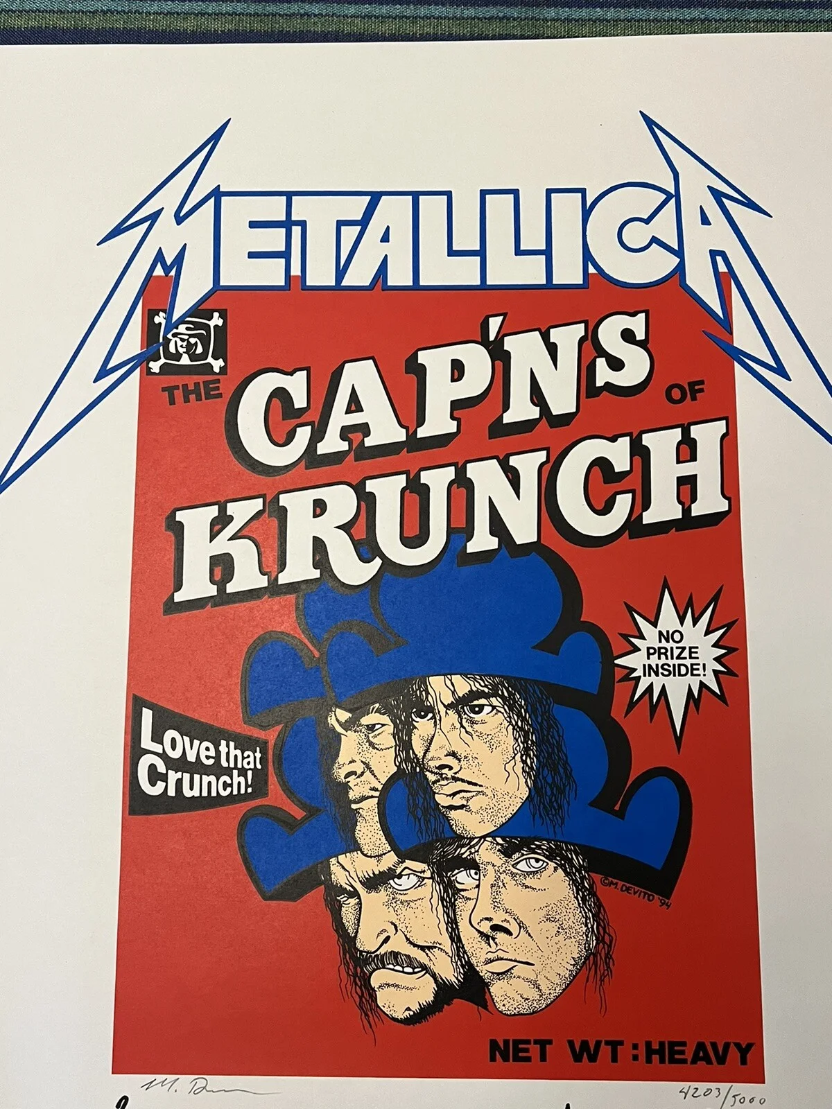 METALLICA CAP'NS OF KRUNCH POSTER LIMITED 4197/5000 Rare Vintage Heavy Metal, изображение 4