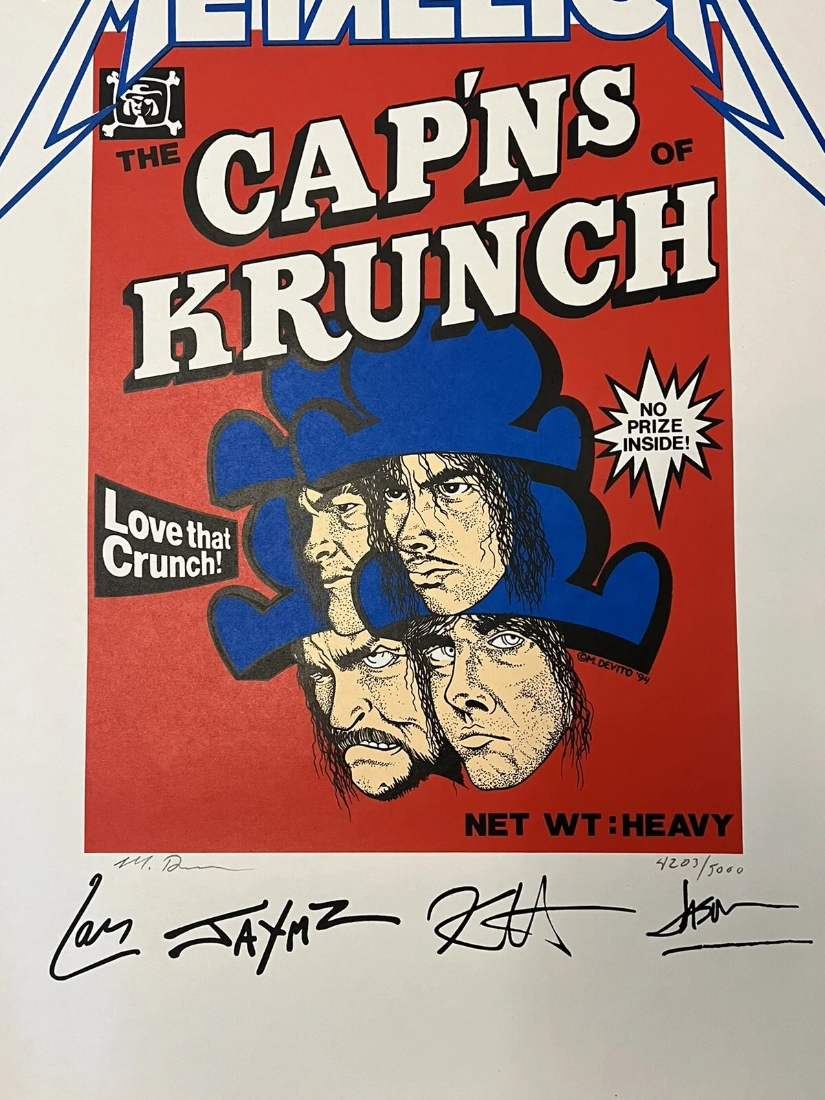 METALLICA CAP'NS OF KRUNCH POSTER LIMITED 4197/5000 Rare Vintage Heavy Metal, изображение 5