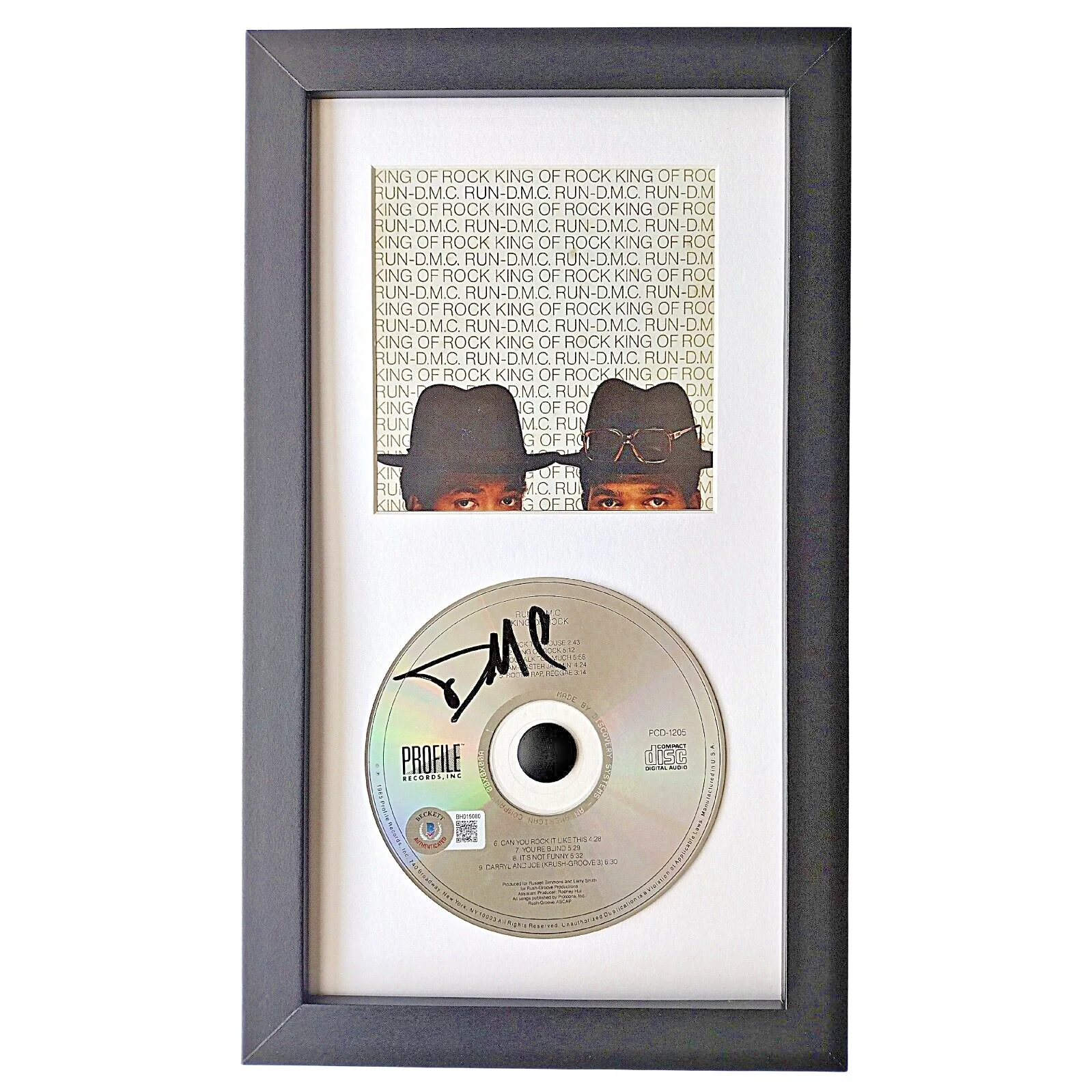 Darryl DMC McDaniels — Run DMC Signed King of Rock CD Framed Beckett BAS COA Darryl McDaniels Hip Hop
