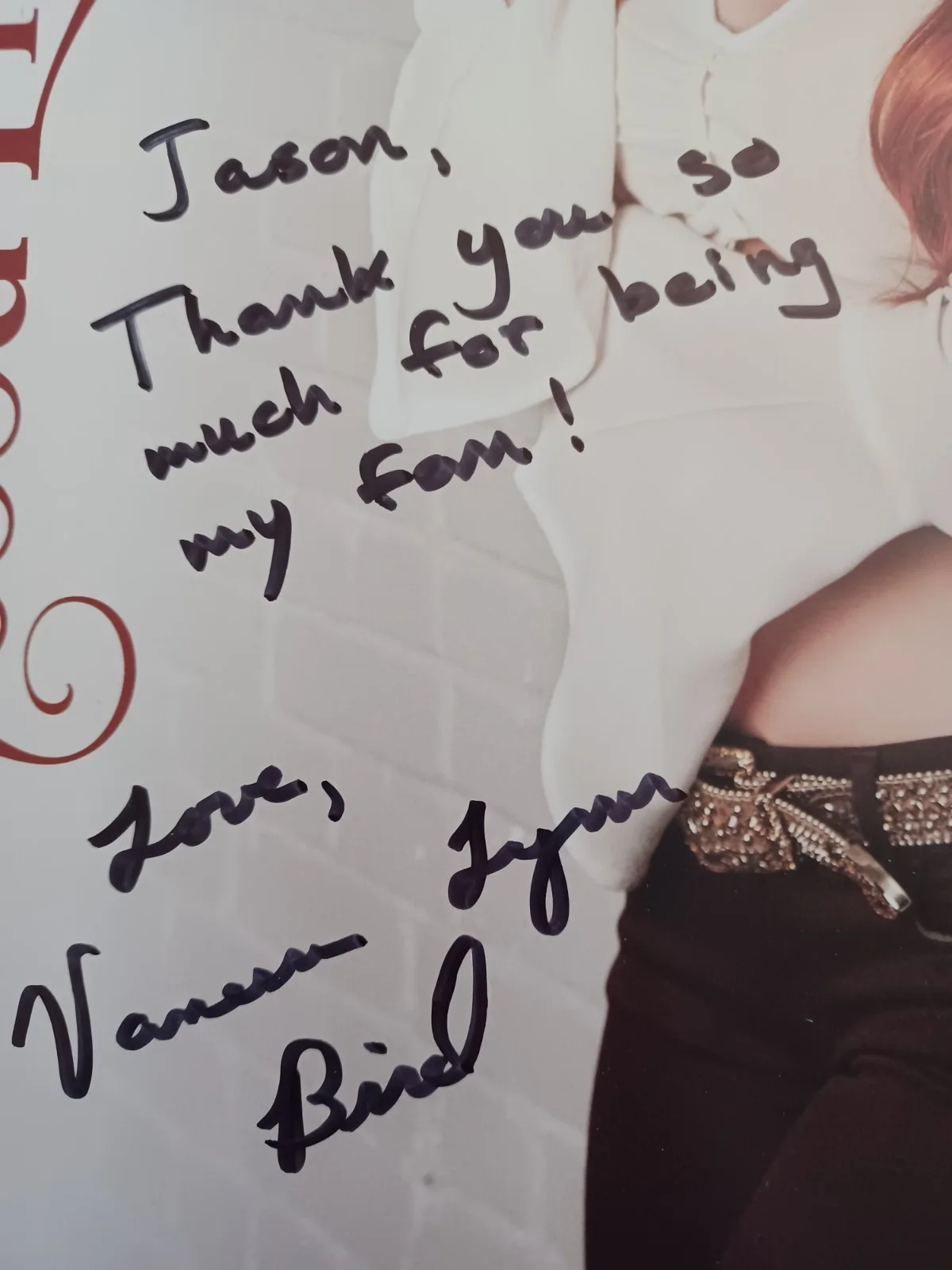 Vanessa Lynn Bird Signed 8.5" x 11" Photo - Country Singer, image 2