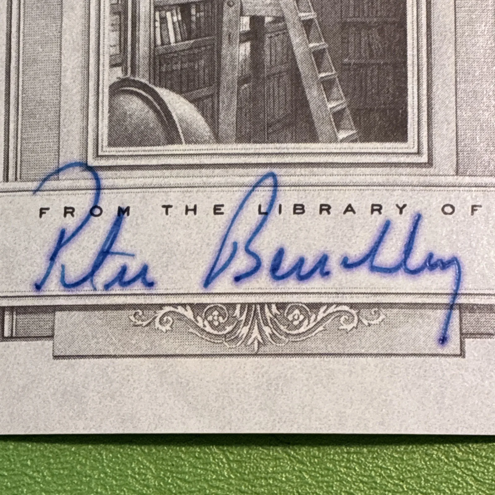 Peter Benchley — Jaws Author Peter Benchley Signed Autograph Bookplate - JSA COA 7S7, image 2