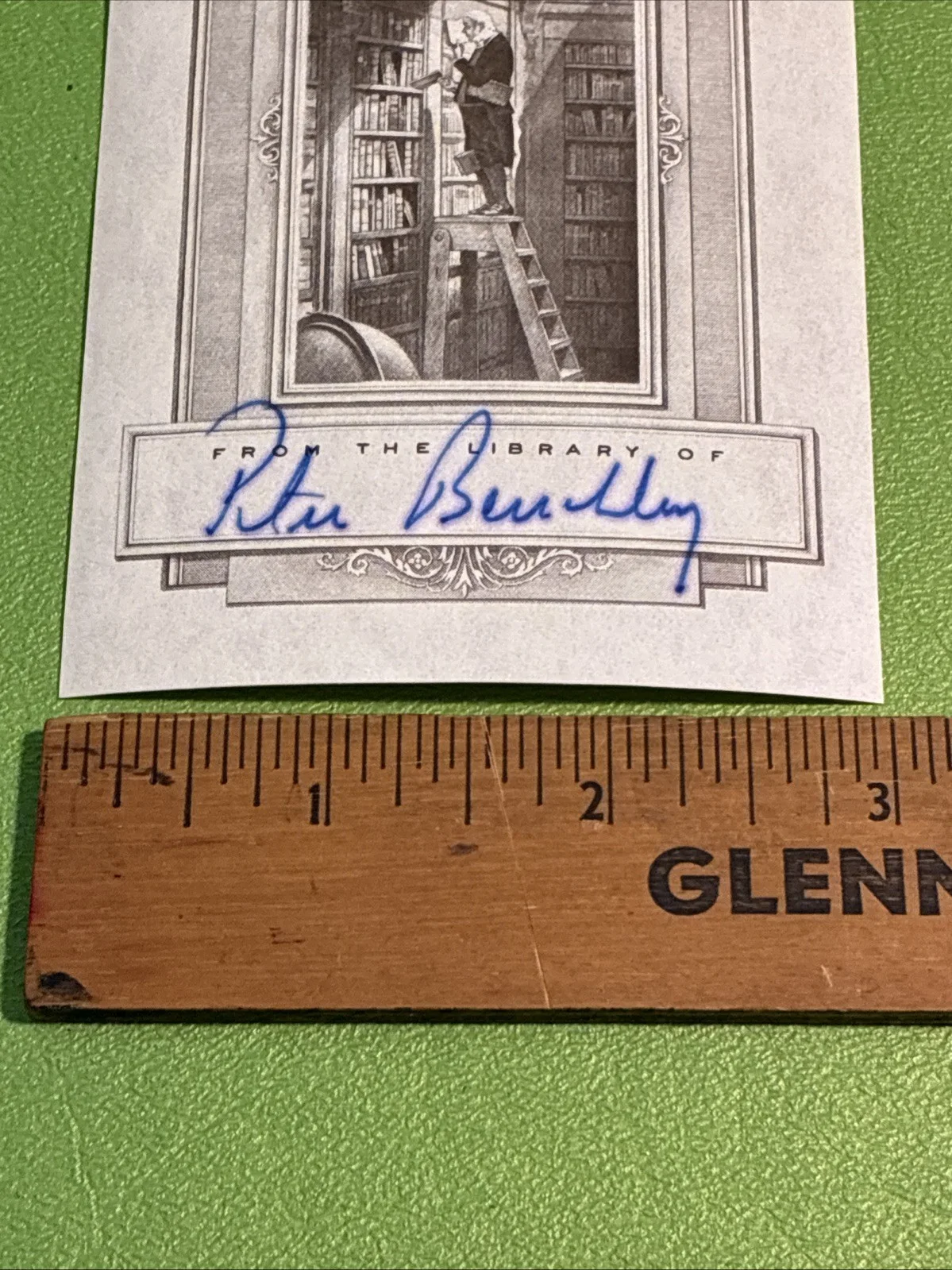 Peter Benchley — Jaws Author Peter Benchley Signed Autograph Bookplate - JSA COA 7S7, image 4