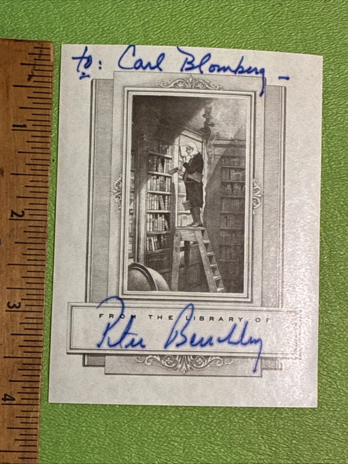 Peter Benchley — Jaws Author Peter Benchley Signed Autograph Bookplate - JSA COA 7S7, image 5