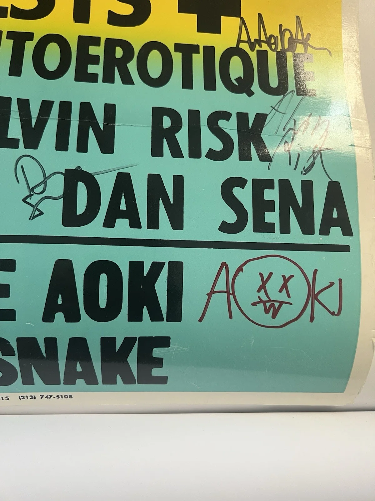 Rare Signed DIM MAK 15th Ann Poster Steve Aoki Felix Cartal COLBY POSTER CO EDM, изображение 2