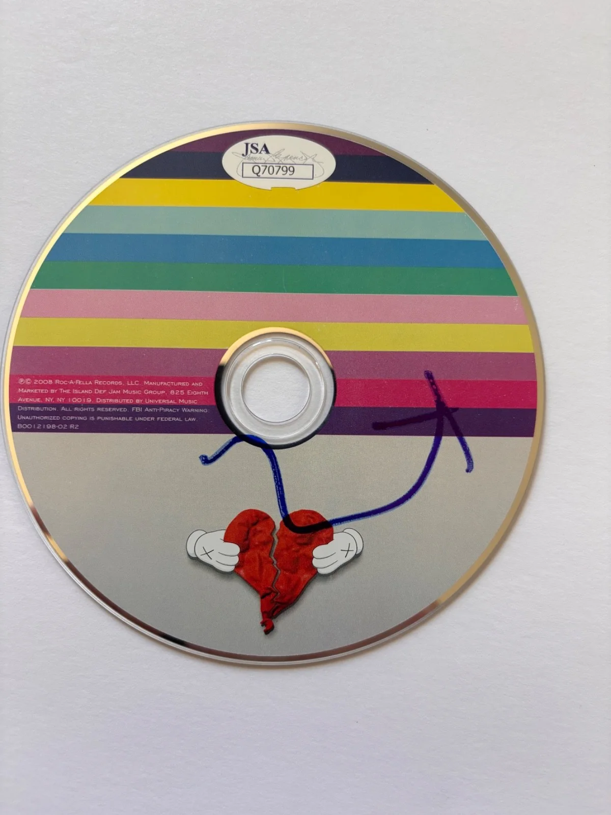 KANYE WEST SIGNED 808 HEARTBREAKS CD FRAMED DONDA YE GRADUATION MBDTF JSA, изображение 2