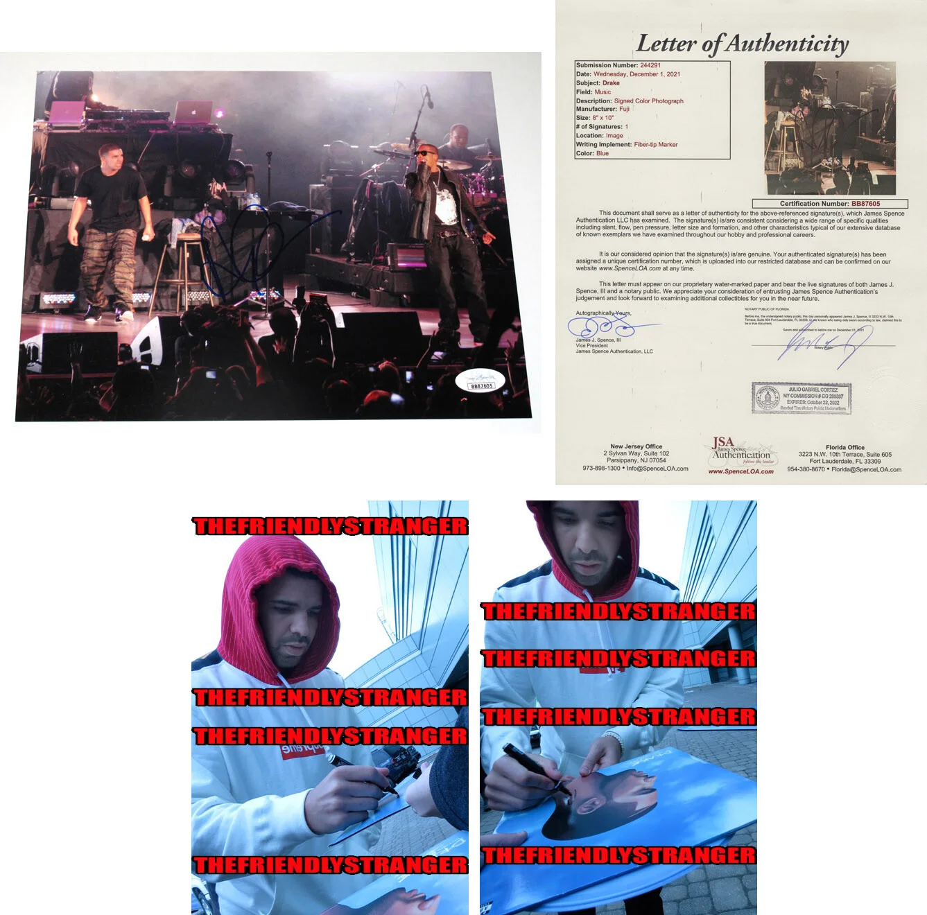 DRAKE — DRAKE signed "OVO FEST JAY-Z" 8x10 Photo Proof RAPPER Aubrey Graham JSA LOA Rare
