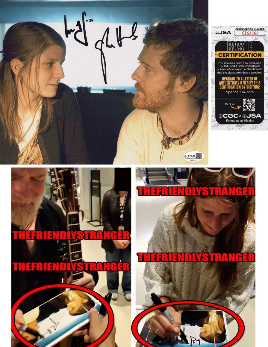 Glen Hansard & Marketa Irglova — Glen Hansard & Marketa Irglova signed "ONCE" 8x10 Photo EXACT PROOF c JSA COA