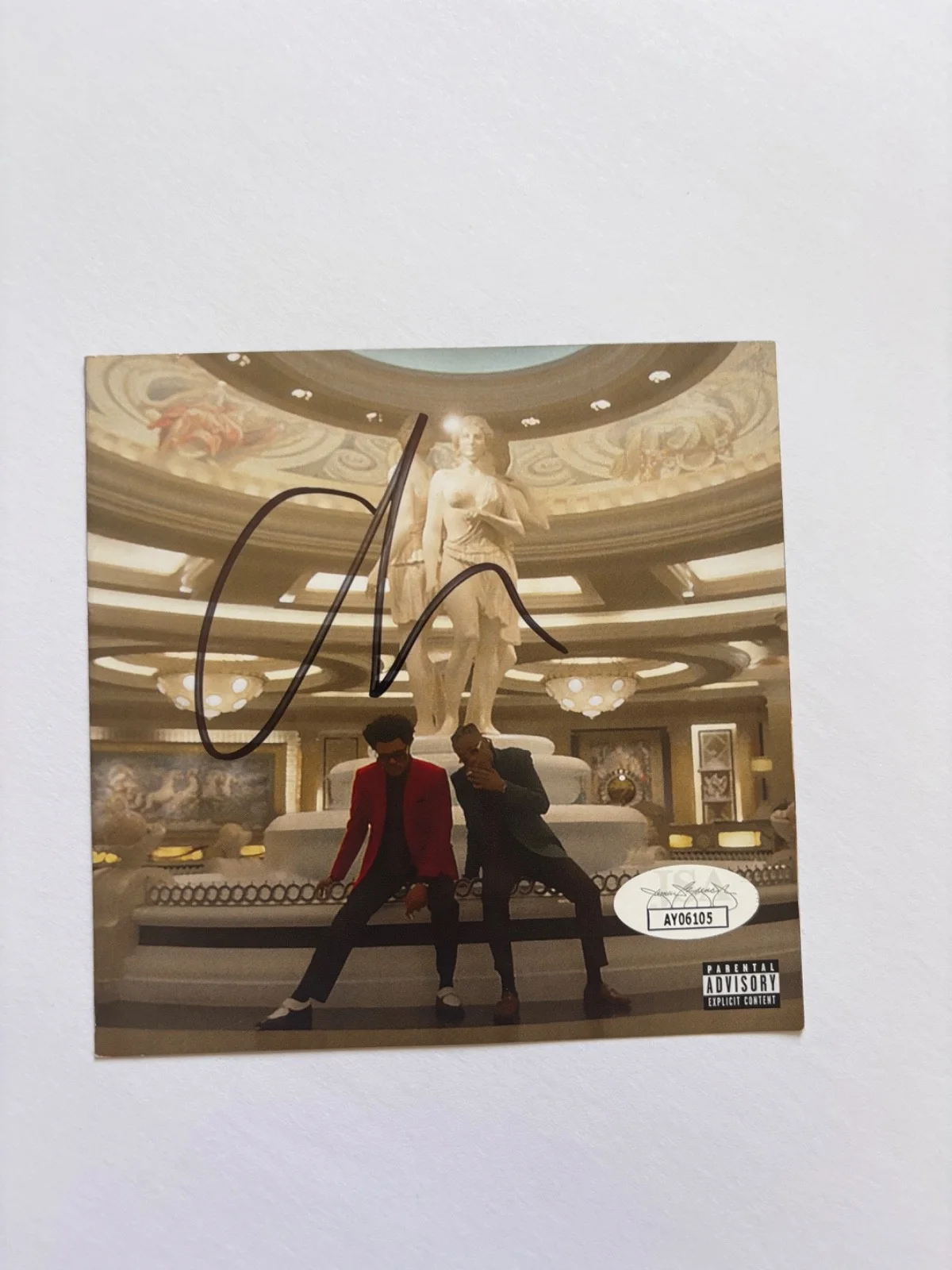 THE WEEKND SIGNED BLINDING LIGHTS CD COVER FRAMED SINGER ABEL TESFAYE A JSA !, image 2