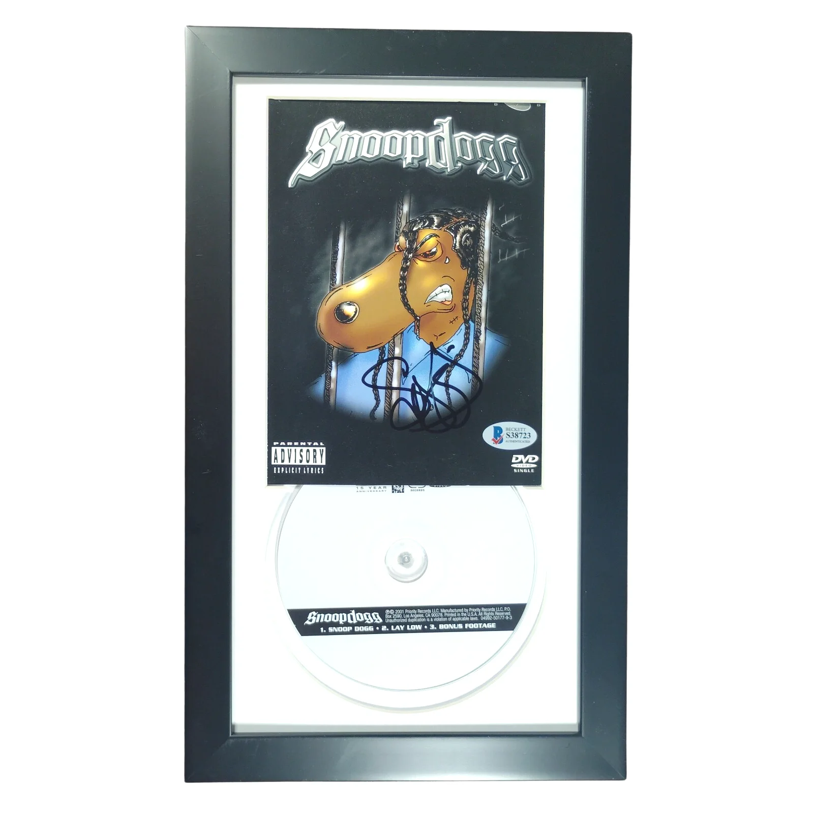 Snoop Dogg — Snoop Dogg Signed Lay Low DVD Framed Display Beckett BAS Rap Hip Hop Autograph