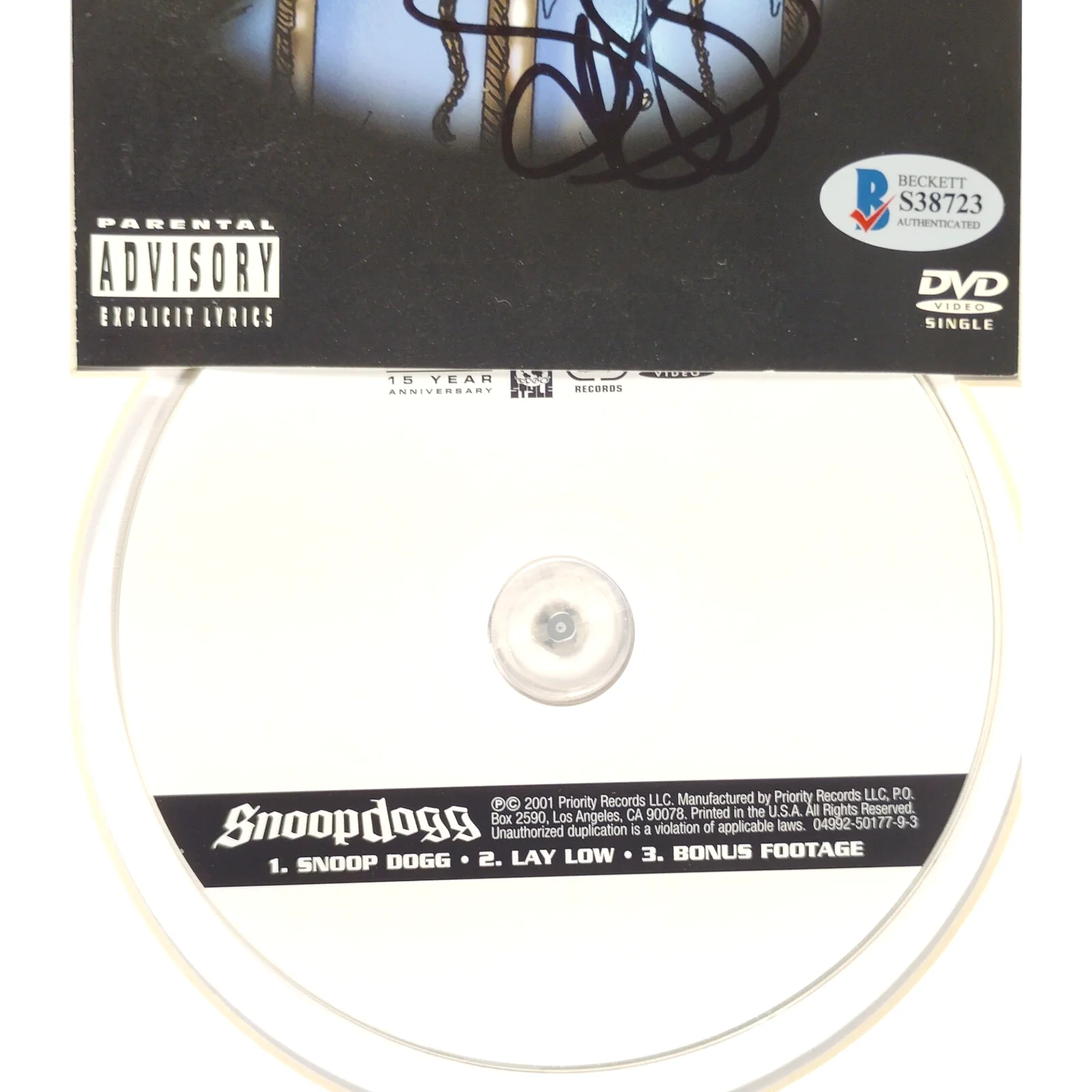 Snoop Dogg — Snoop Dogg Signed Lay Low DVD Framed Display Beckett BAS Rap Hip Hop Autograph, изображение 5