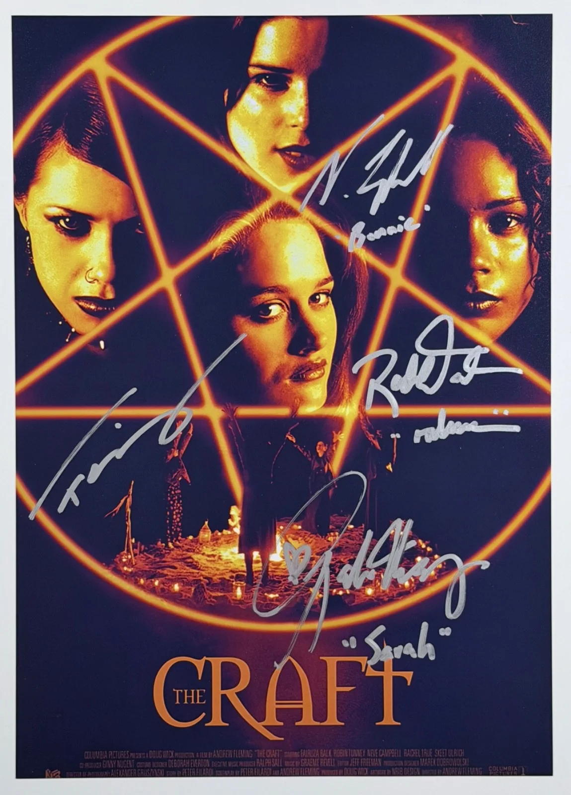 The Cast — The Craft Cast Signed 8x11.5 Photo 4 Autographs Fairuza Balk Neve Campbell