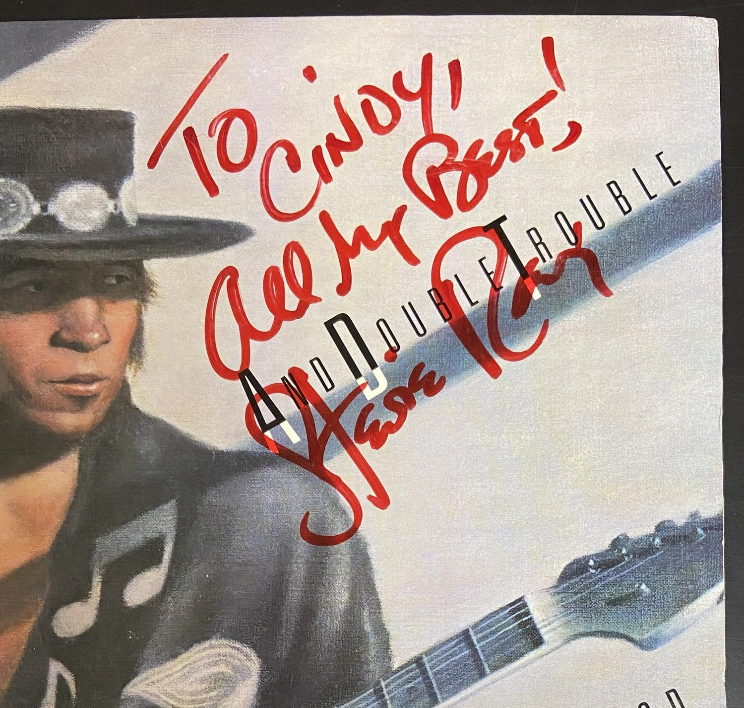 STEVIE RAY VAUGHAN & DOUBLE TROUBLE Autographed Signed 1983 LP By All 3, изображение 2
