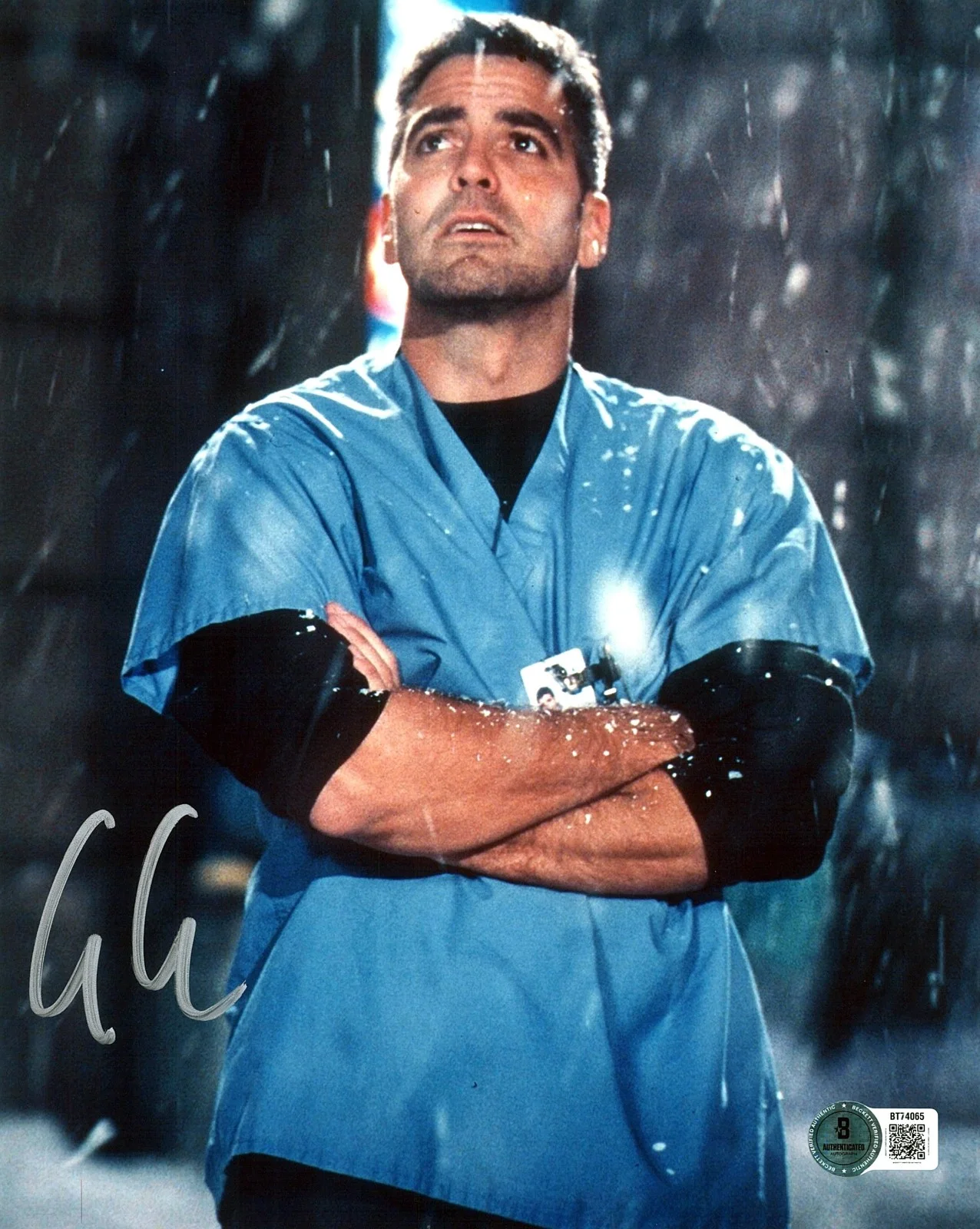 GEORGE CLOONEY — GEORGE CLOONEY ER SIGNED AUTOGRAPH 8X10 PHOTO BAS BECKETT