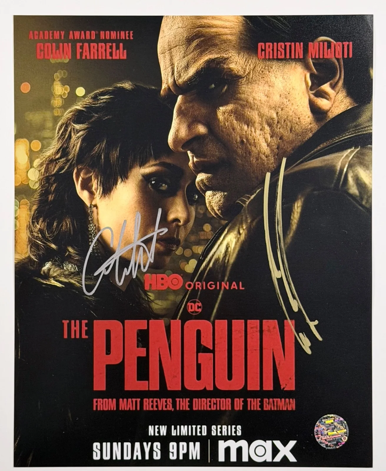 Colin Farrell, Cristin Milioti — Colin Farrell & Cristin Milioti Signed 8x10 The Penguin DC HBO w/ COA