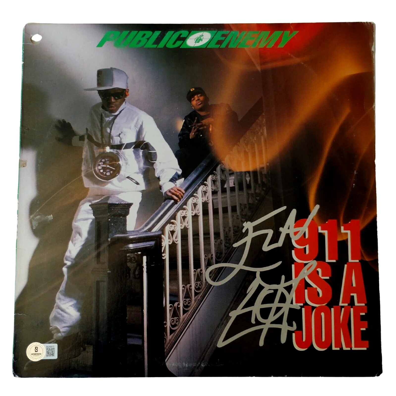 Flava Flav — Flava Flav Signed Public Enemy 911 Is A Joke Cover Beckett BAS Auto Memorabilia, изображение 3