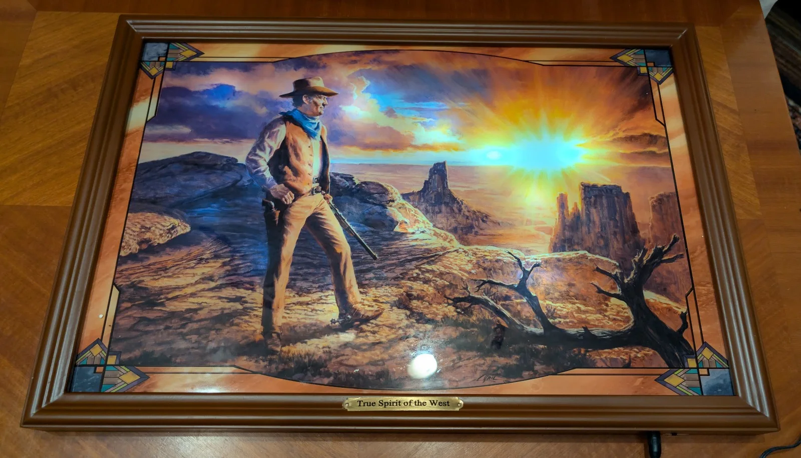Bradford Exchange Ltd Edition John Wayne : True Spirit Of The West Illuminated P, image 5