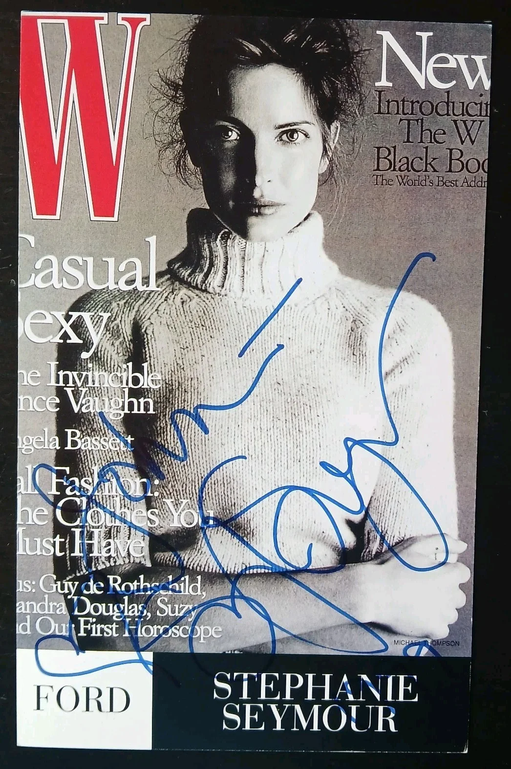stephanie seymour — stephanie seymour signed 5x8 orig 90s ford postcard model actress