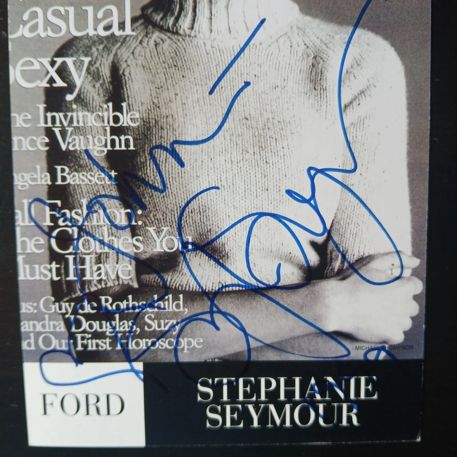 stephanie seymour — stephanie seymour signed 5x8 orig 90s ford postcard model actress, изображение 2