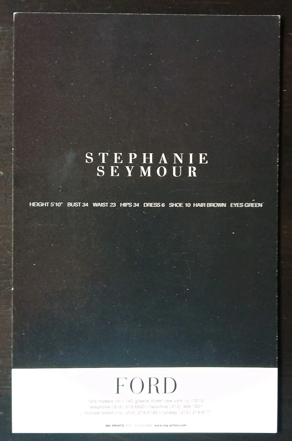 stephanie seymour — stephanie seymour signed 5x8 orig 90s ford postcard model actress, изображение 4