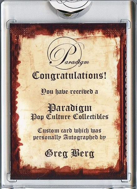 Greg Berg — -MUPPET BABIES- GREG BERG Signed/Autograph/Auto Certified TV Cartoon Card, image 2