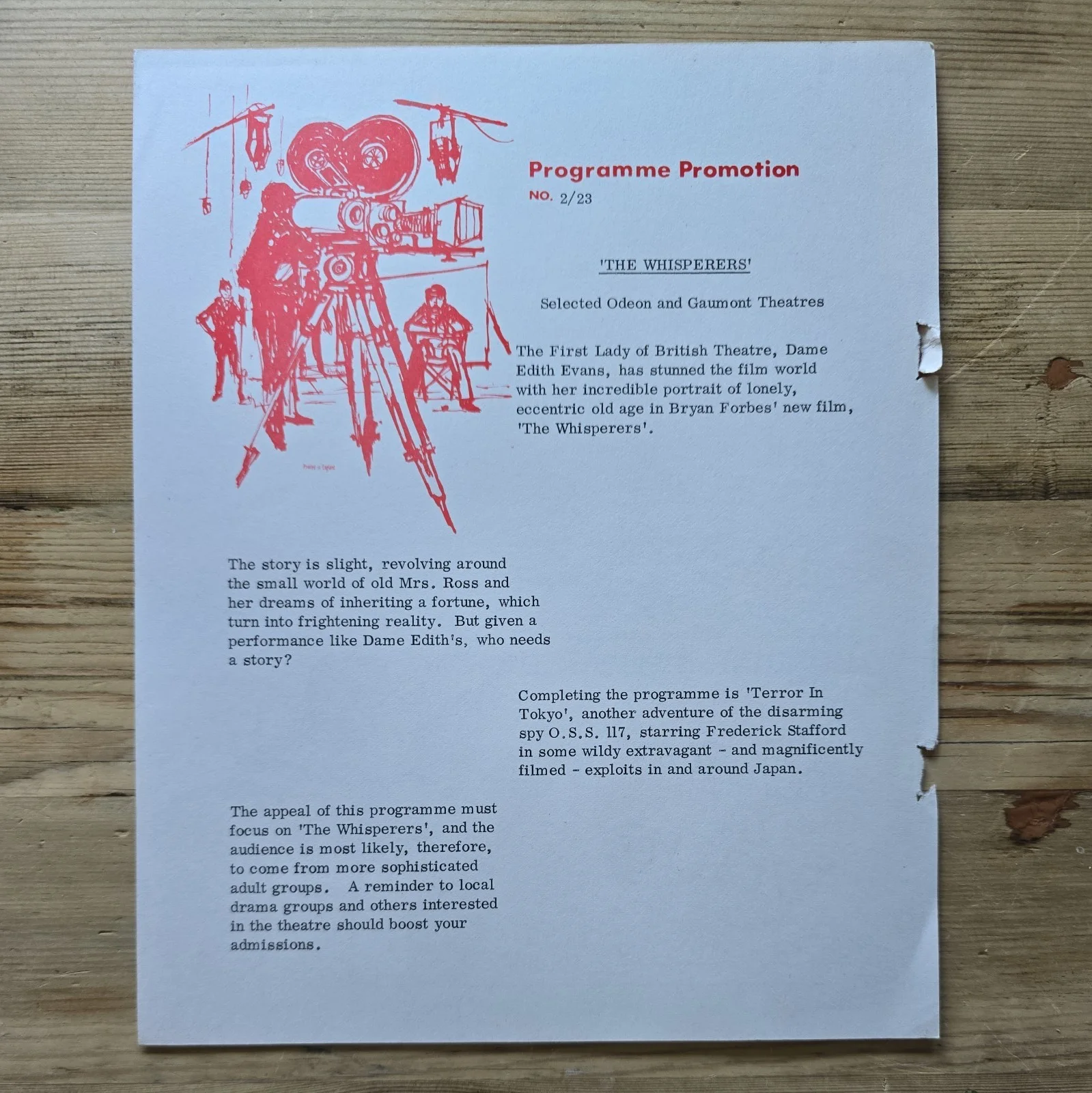 THE WHISPERERS / TERROR IN TOKYO 1967 original UK promo poster / sheet, изображение 3